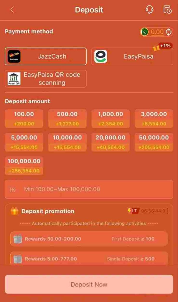 Deposit Real Money on EP789 Game