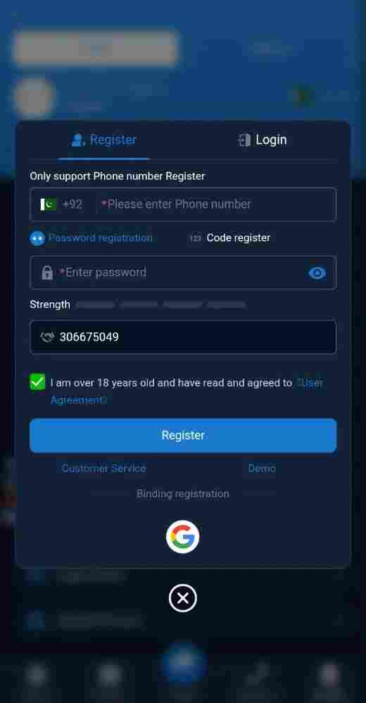 Register Account on 777E Game