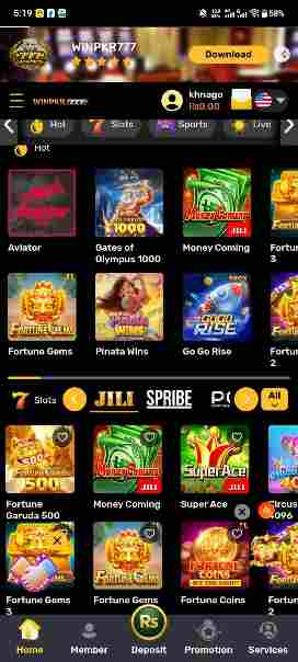 WinPKR777 Game HomePage